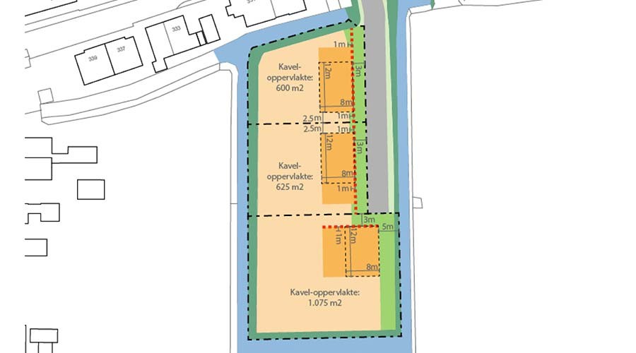 Drie vrije woonkavels aan Voordijk 327 in Barendrecht
