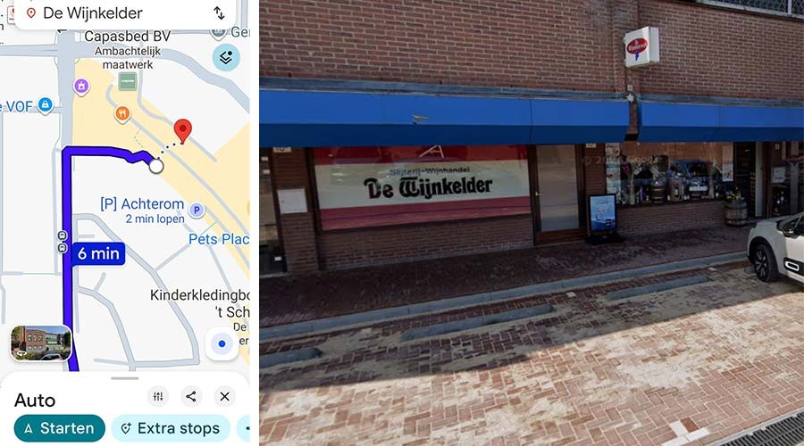Onderlangs in Barendrecht verdwenen van navigatie Google Maps