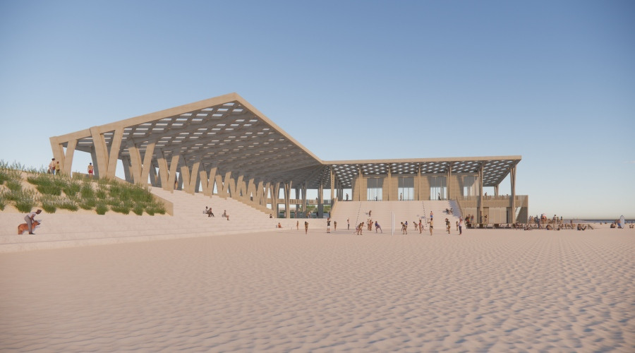Plannen voor iconisch permanent Beachstadion op strand Scheveningen