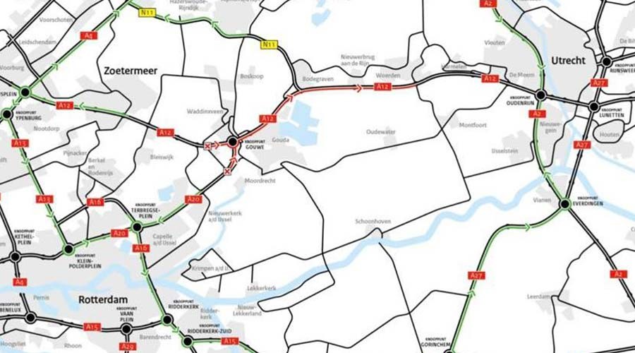 Wegwerkzaamheden rondom Gouda dit weekend