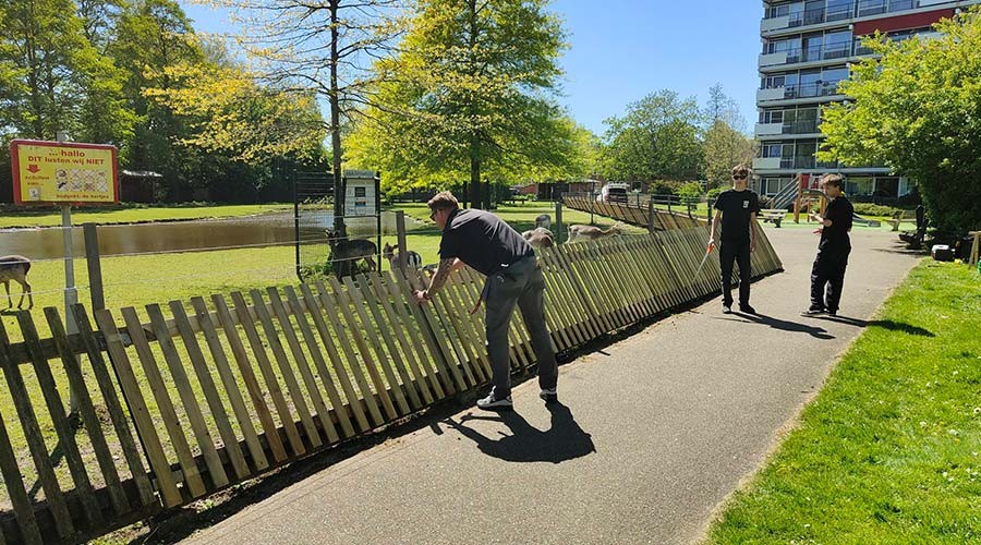Nieuwe afrastering voor de Hertenweide Gouda in Kort Haarlem
