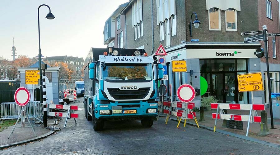 Korte Vest in Gouda afgesloten wegens werkzaamheden