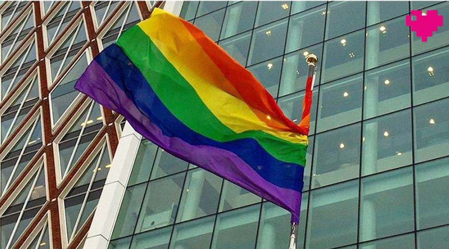 Gouda Hijst op Paarse Vrijdag 9 Oktober de Regenboogvlag