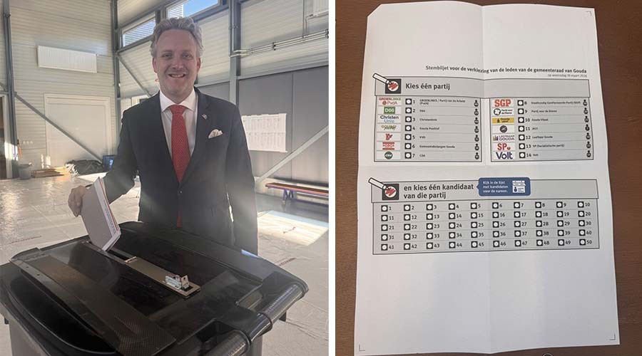 Burgemeester geeft het goede voorbeeld; ga stemmen in Gouda