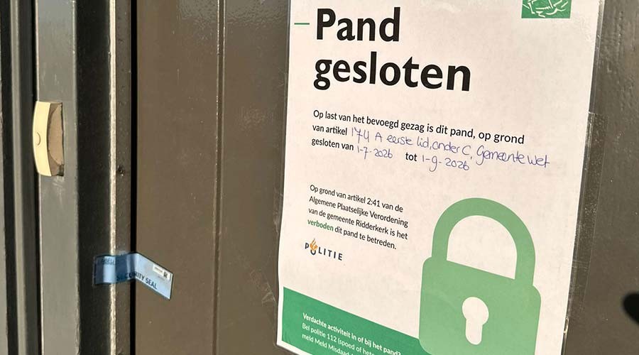 Burgemeester sluit woning aan Spuistraat in Ridderkerk