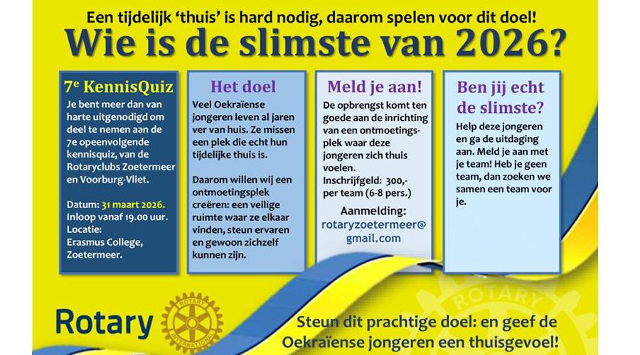 Kennisquiz Rotary Club Voorburg-Vliet en Rotary Club Zoetermeer