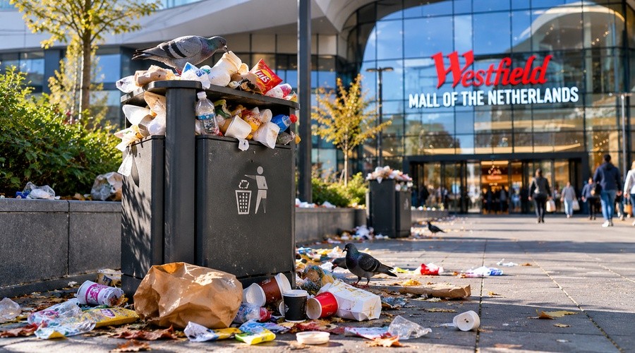Zwerfafval blijft probleem in Leidschendam rondom de Mall