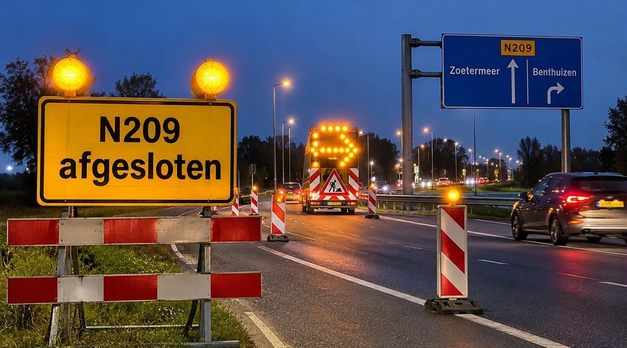 Afsluitingen N209 zorgt voor verkeershinder Zoetermeer en Benthuizen