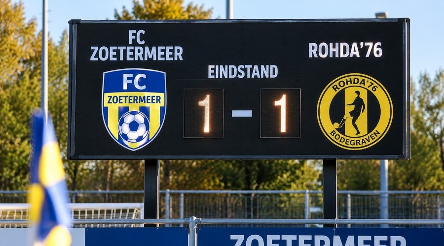 FC Zoetermeer moet genoegen nemen met punt tegen Rohda’76
